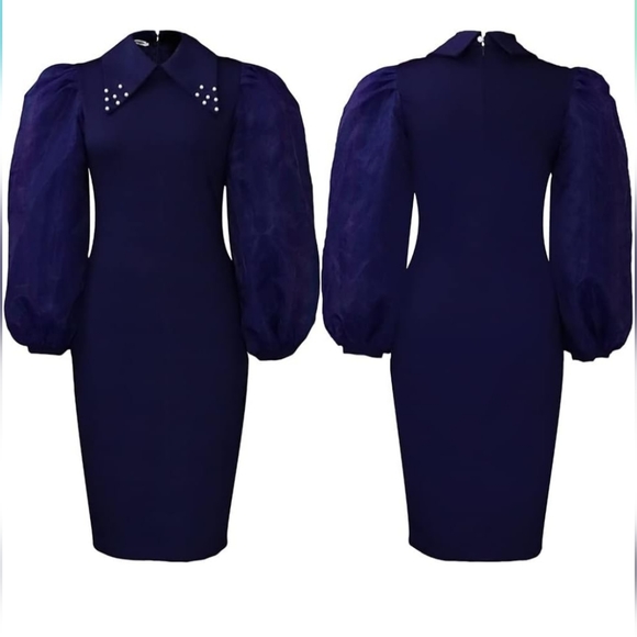 Fashion Blue midi Dress new size S, M avaliable Strech Material. - Picture 2 of 16